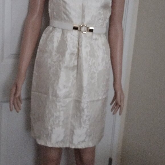 Rachael G. Beige Printed Dress, Size M - Picture 16 of 16